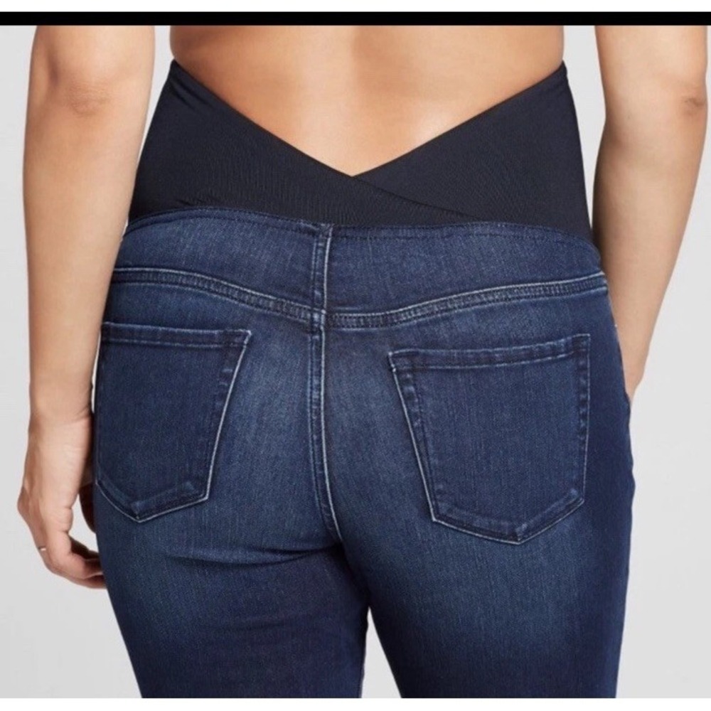 Isabel Maternity Over‎ Belly Skinny Jeans Dark Wash Sz 6 29" Stretch - Picture 3 of 6